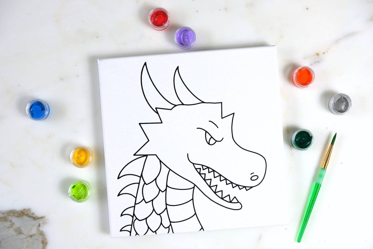 Canvas Painting Kit - Dragon - Twirling Bird Creative Art sold by Rosebud & Jo