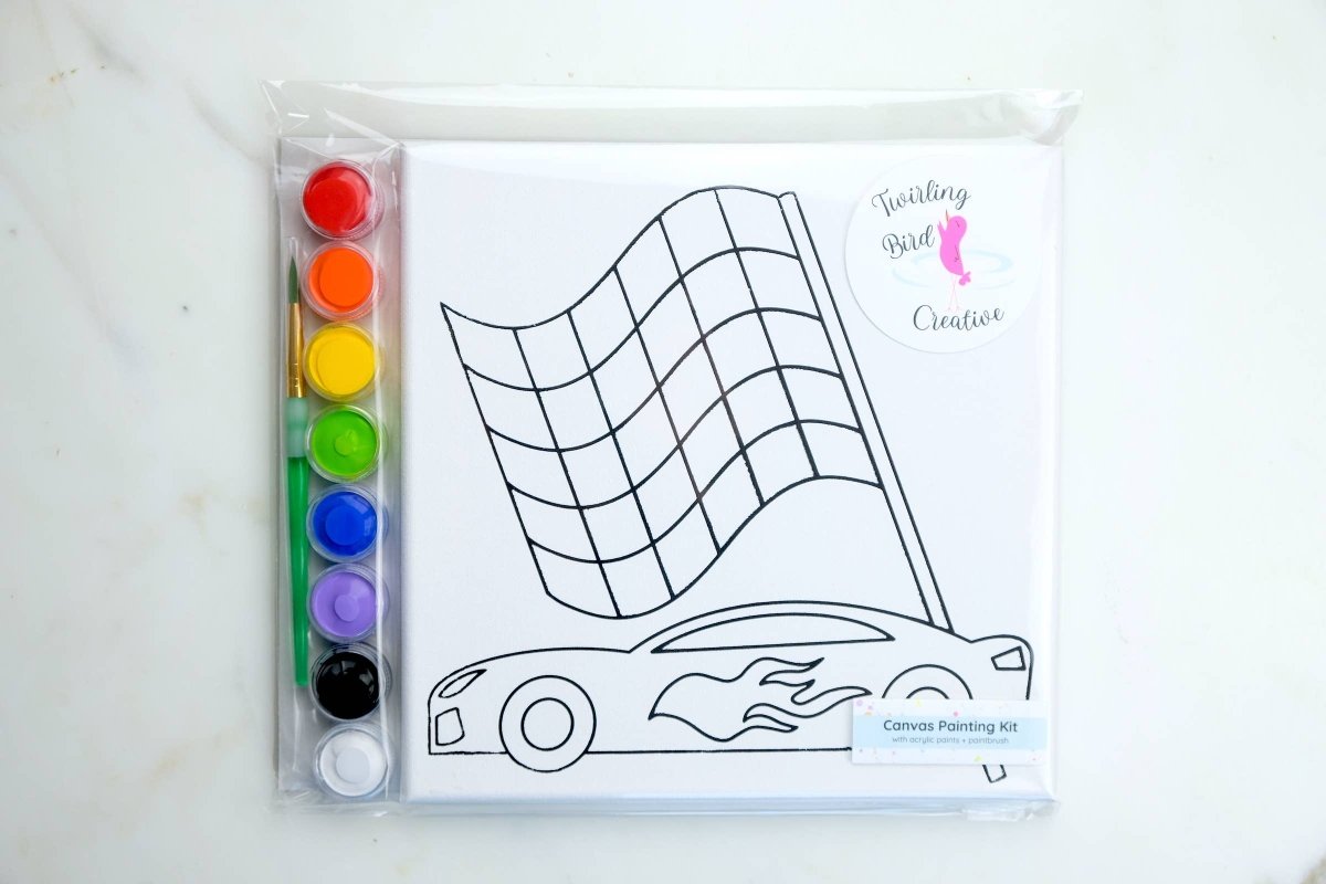 Canvas Painting Kit - Race Car - Twirling Bird Creative Art sold by Rosebud & Jo