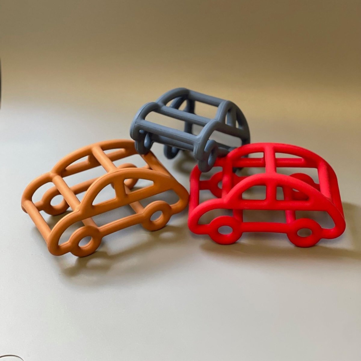 Car 3D Silicone Teether - Three Hearts Teether sold by Rosebud & Jo