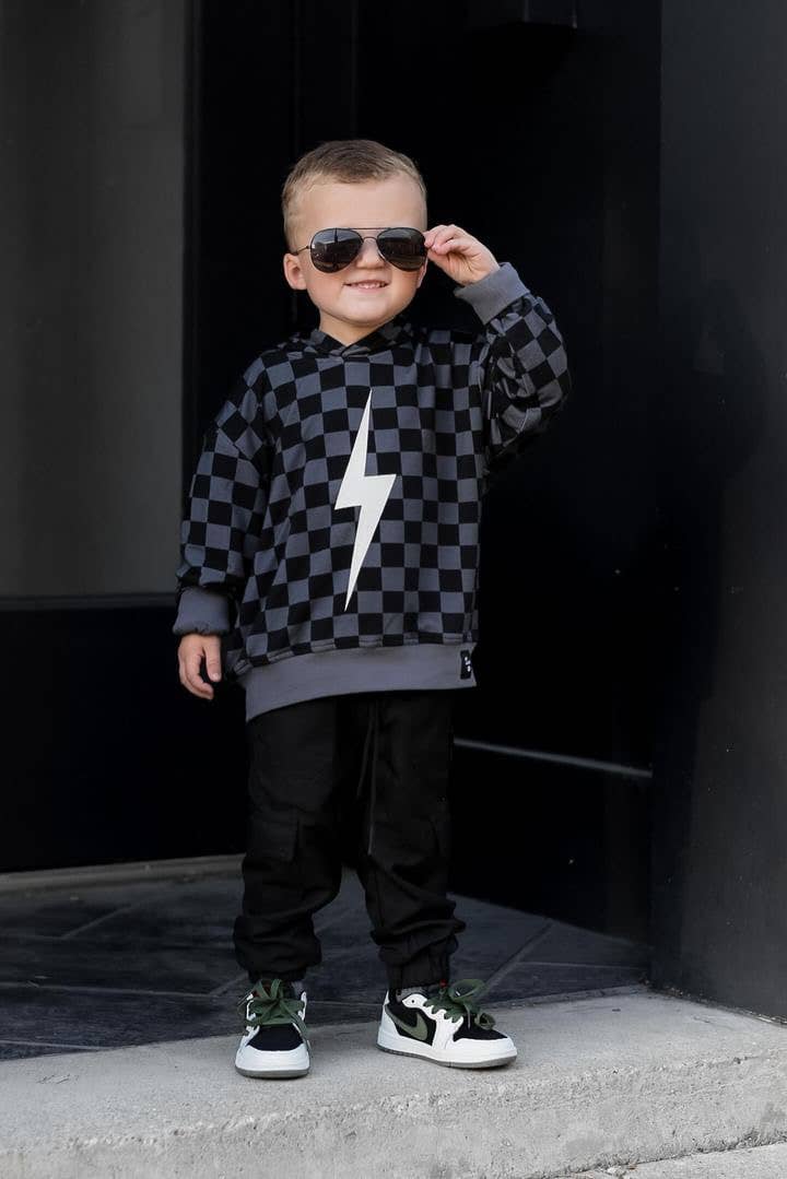Checkered Spark Hoodie - Little Rad Things Baby & Toddler Clothing sold by Rosebud & Jo