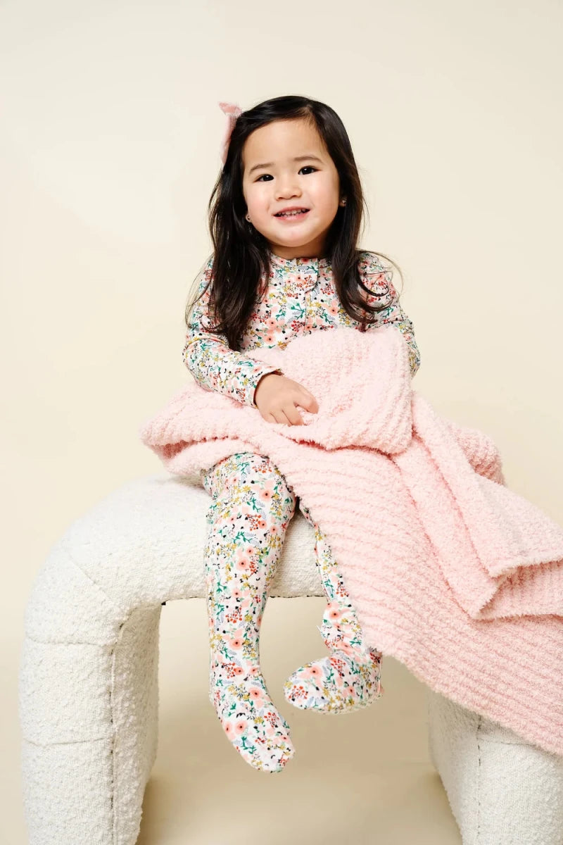 Chenille Blanket in Blush Pink - Lou Lou & Company Blankets sold by Rosebud & Jo