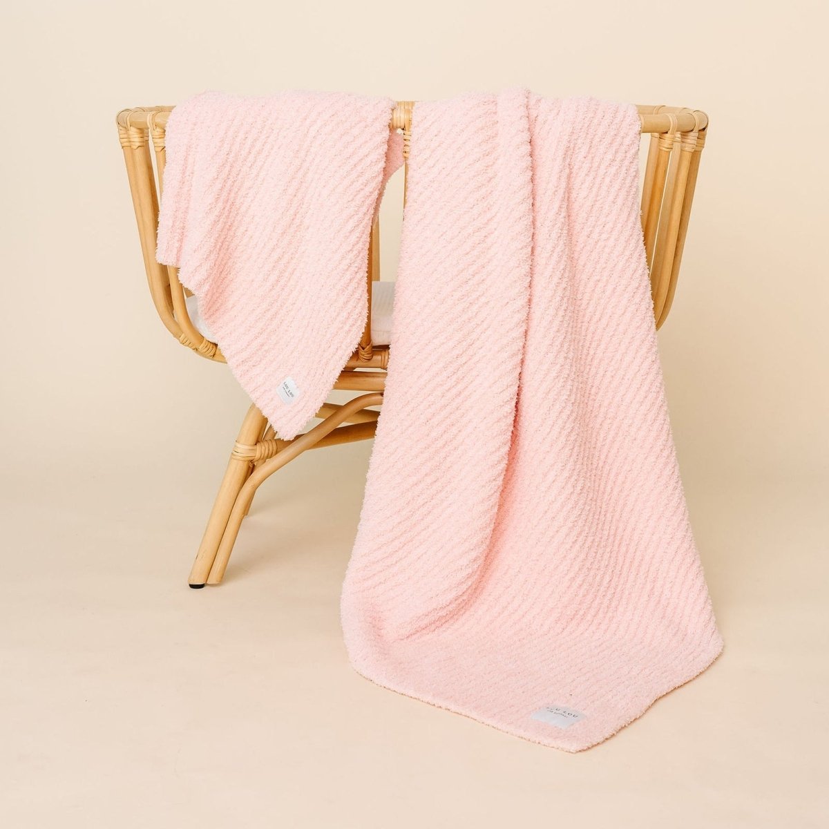 Chenille Blanket in Blush Pink - Lou Lou & Company Blankets sold by Rosebud & Jo