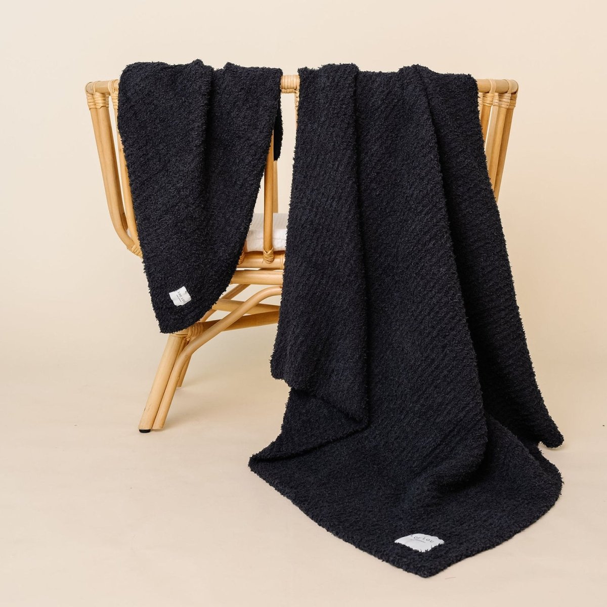 Chenille Blanket in Charcoal - Lou Lou & Company Blankets sold by Rosebud & Jo