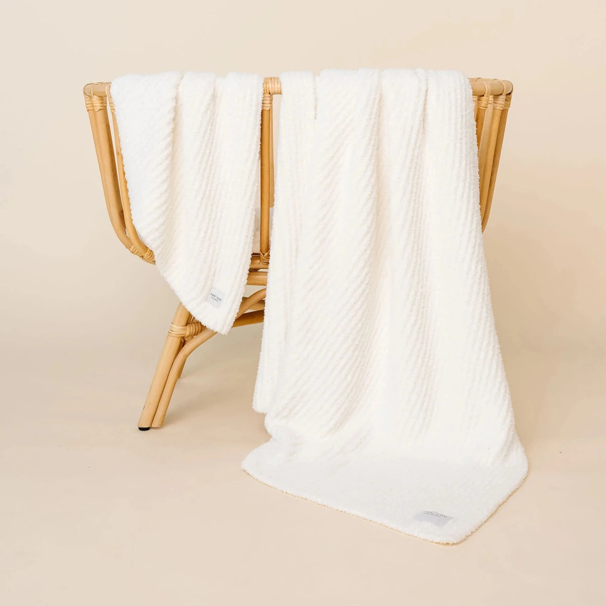 Chenille Blanket in White - Lou Lou & Company Blankets sold by Rosebud & Jo