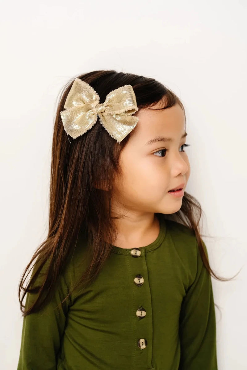Chiffon Bow - Gold - Lou Lou & Company Hair Accessories sold by Rosebud & Jo