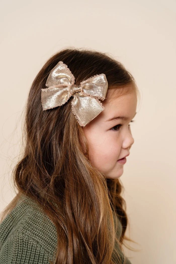 Chiffon Bow - Gold - Lou Lou & Company Hair Accessories sold by Rosebud & Jo