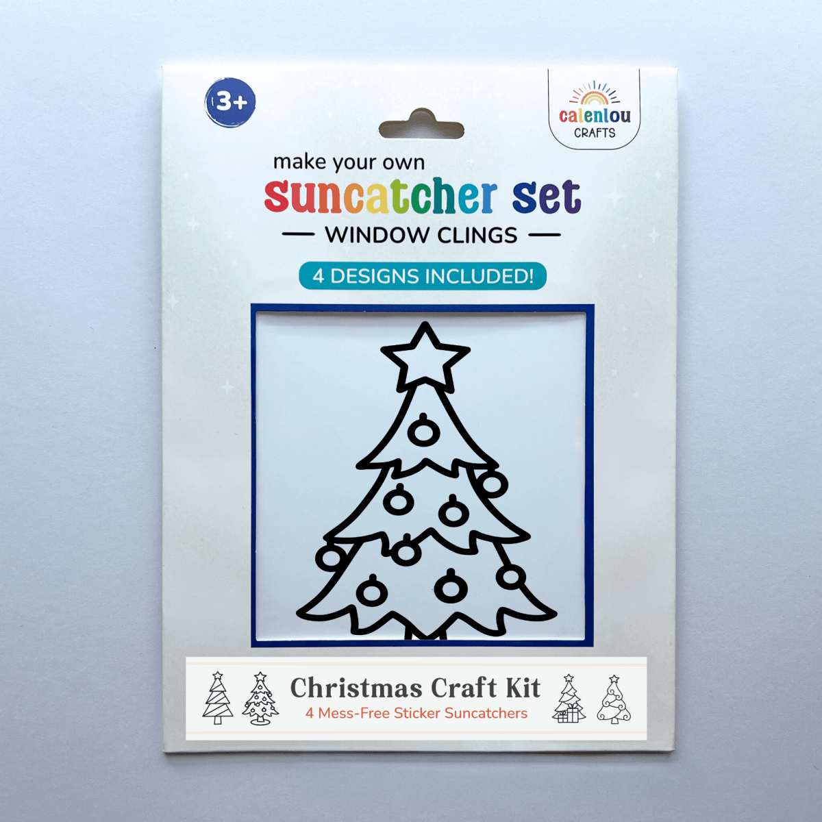 Christmas Tree Suncatcher Sticker Craft Kit Set for Kids - Calenlou Crafts Arts & Crafts sold by Rosebud & Jo