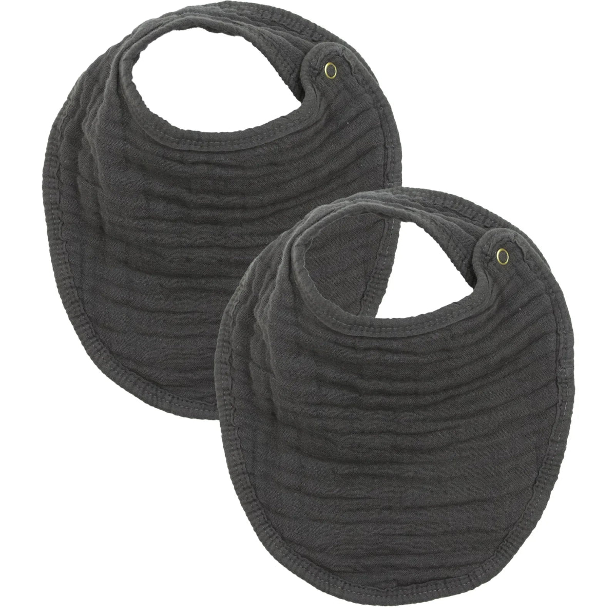 Cloud Muslin Bib 2 - Pack Set in Charcoal - Lou Lou & Company Bib sold by Rosebud & Jo