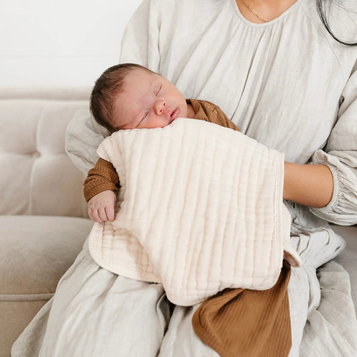 Cloud Muslin Burp Cloth Set in Cream - Lou Lou & Company Burp Cloth sold by Rosebud & Jo