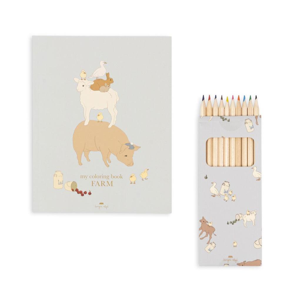 Coloring Book and Crayons - Konges Sløjd A/S Art sold by Rosebud & Jo