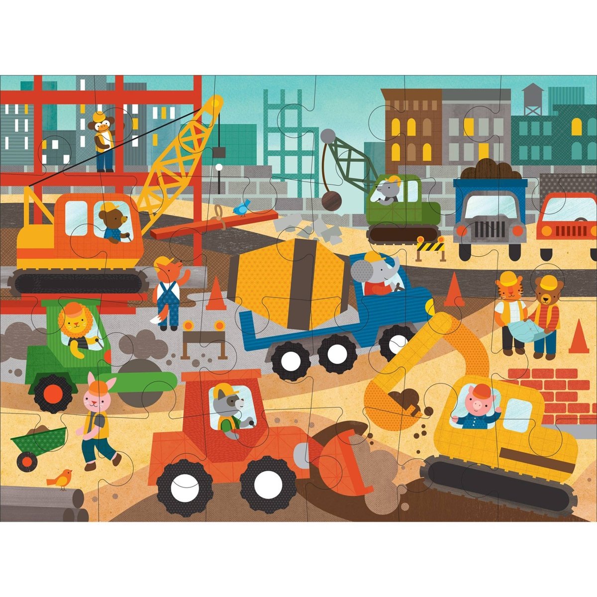 Construction Site 24-Piece Floor Puzzle - Chronicle Books Toys sold by Rosebud & Jo