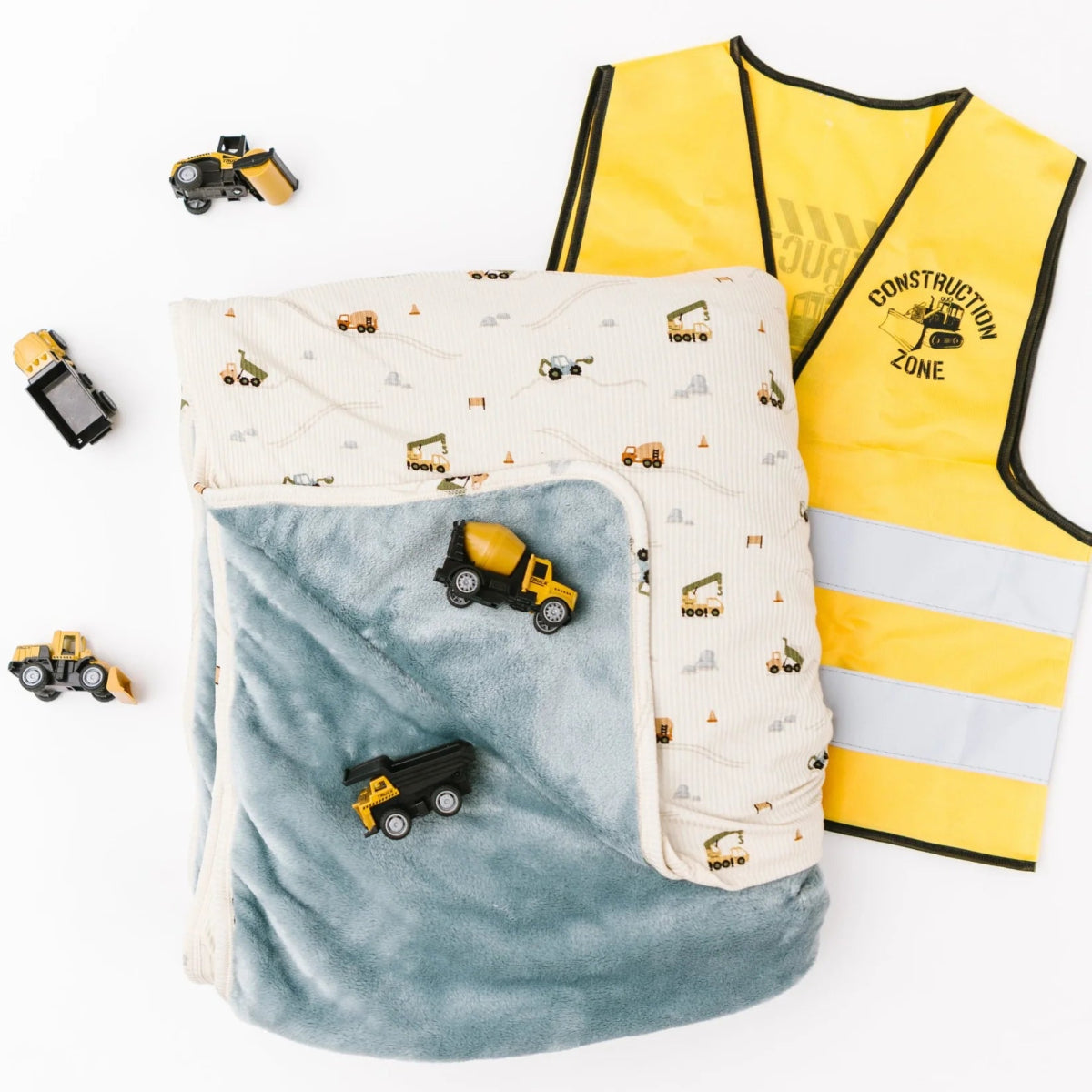 Construction Small Ribbed Toddler Blanket - Brave Little Ones Blanket sold by Rosebud & Jo