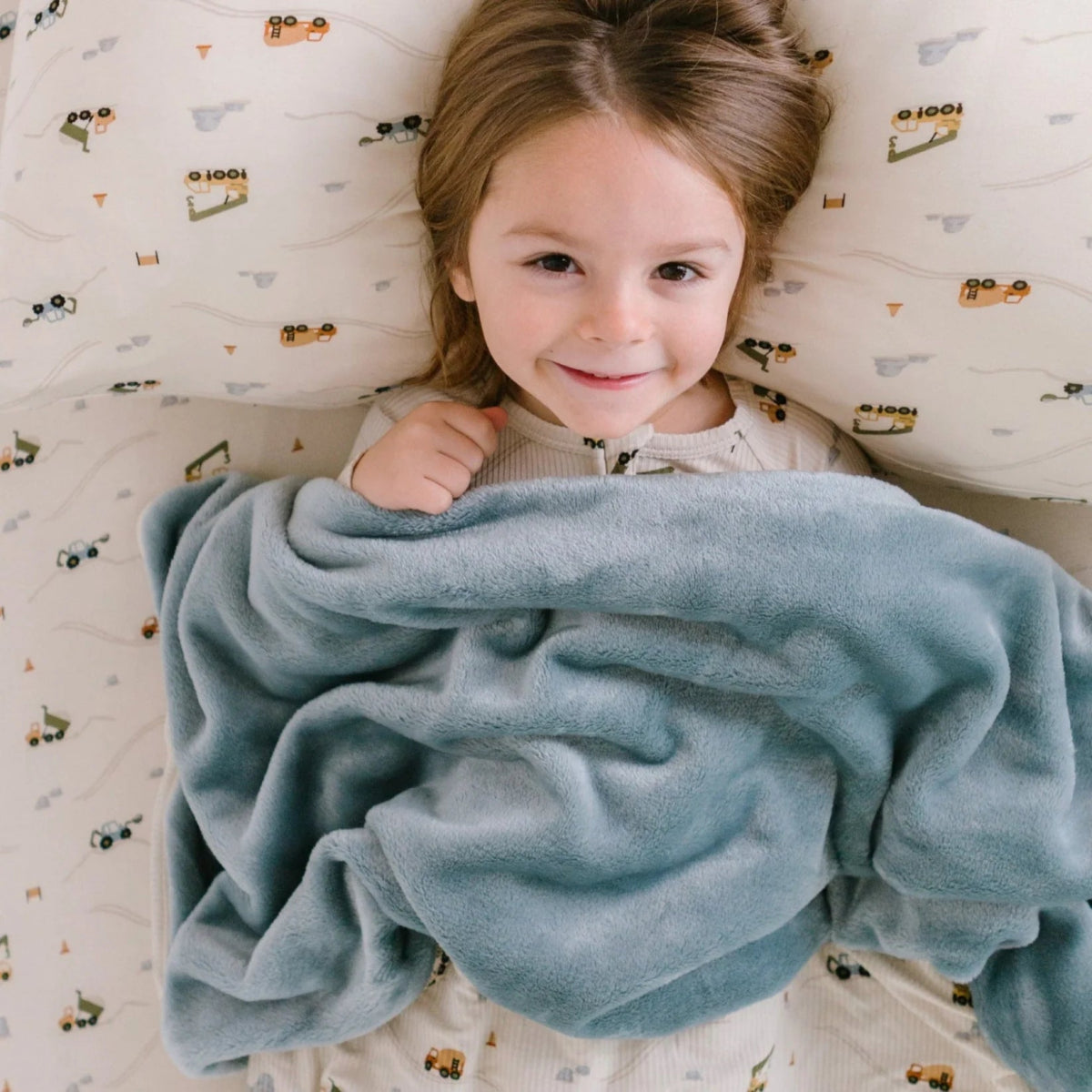 Construction Small Ribbed Toddler Blanket - Brave Little Ones Blanket sold by Rosebud & Jo