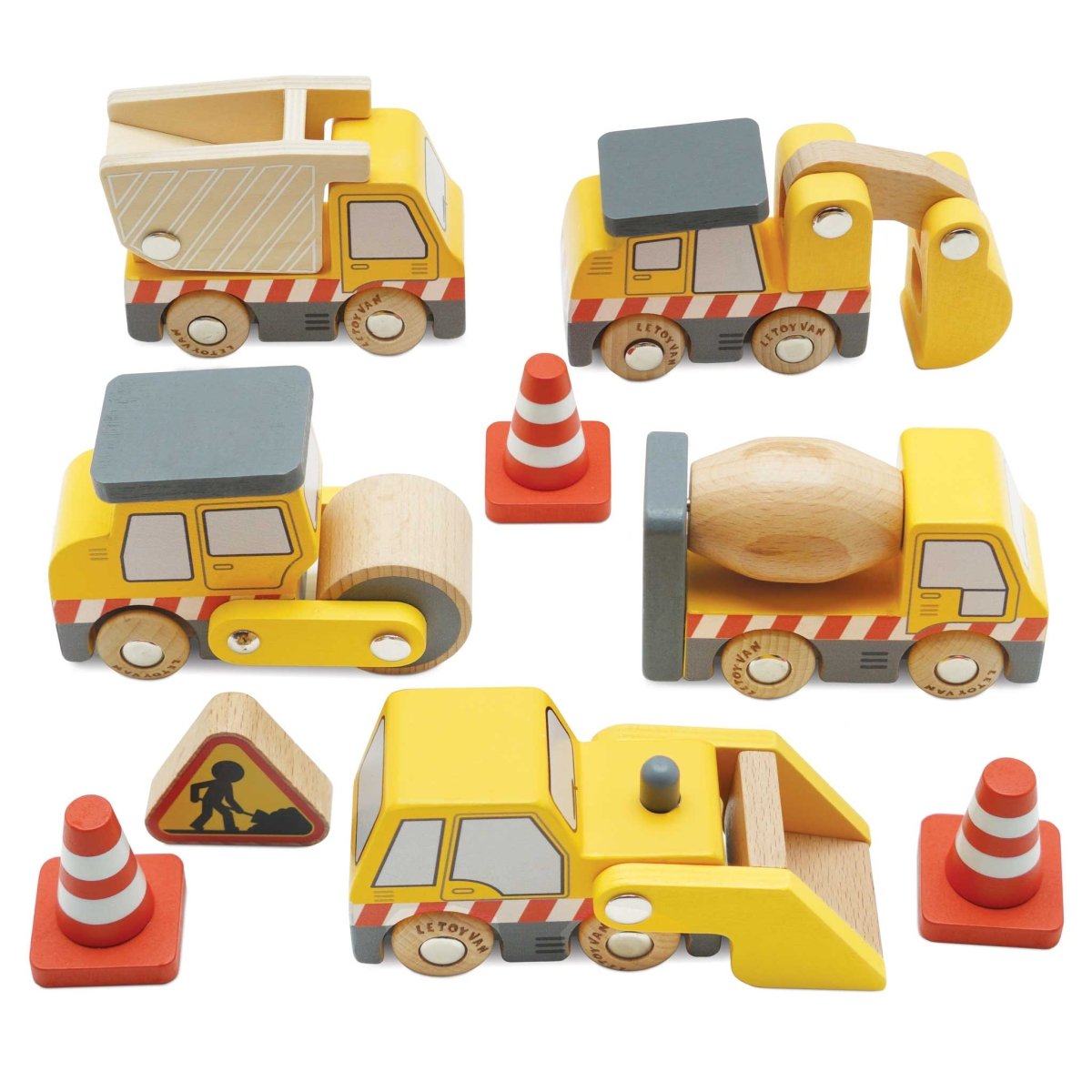 Construction Vehicle Set Wooden Trucks & Diggers - Le Toy Van, Inc. Toys sold by Rosebud & Jo