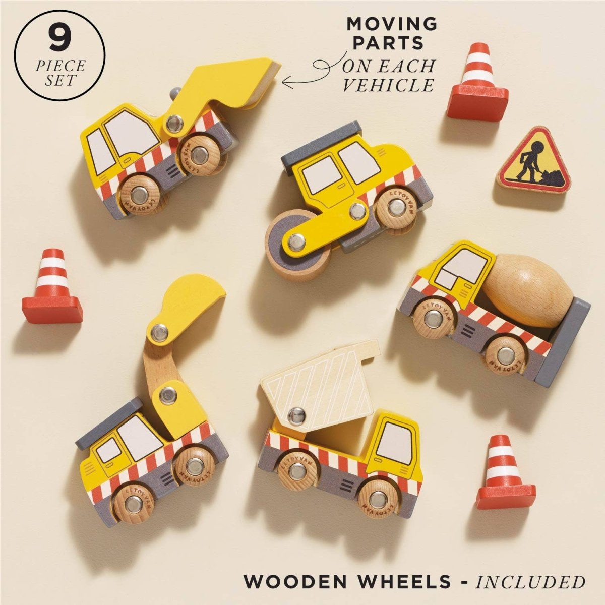 Construction Vehicle Set Wooden Trucks & Diggers - Le Toy Van, Inc. Toys sold by Rosebud & Jo