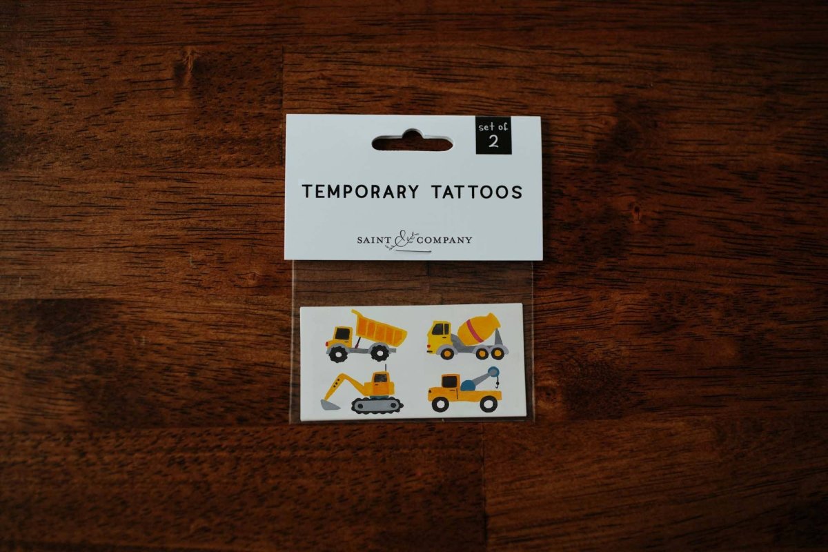 Construction Vehicle Temporary Tattoos for Kids - Saint & Company Toys sold by Rosebud & Jo