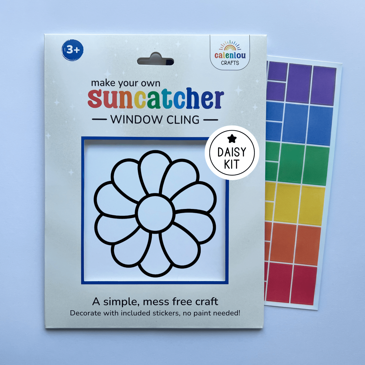 Daisy Flower Suncatcher Sticker Craft Kit for Kids - Calenlou Crafts Arts & Crafts sold by Rosebud & Jo