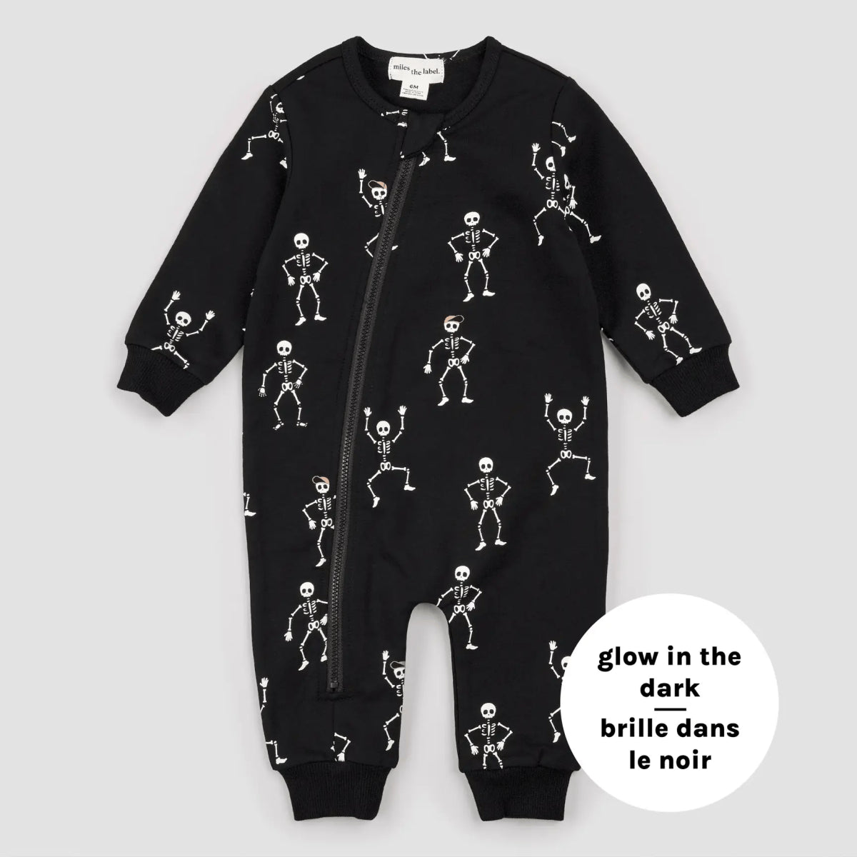 Dancing Glow - in - the Dark Skeletons Black Playsuit - miles the label Baby & Toddler Clothing sold by Rosebud & Jo