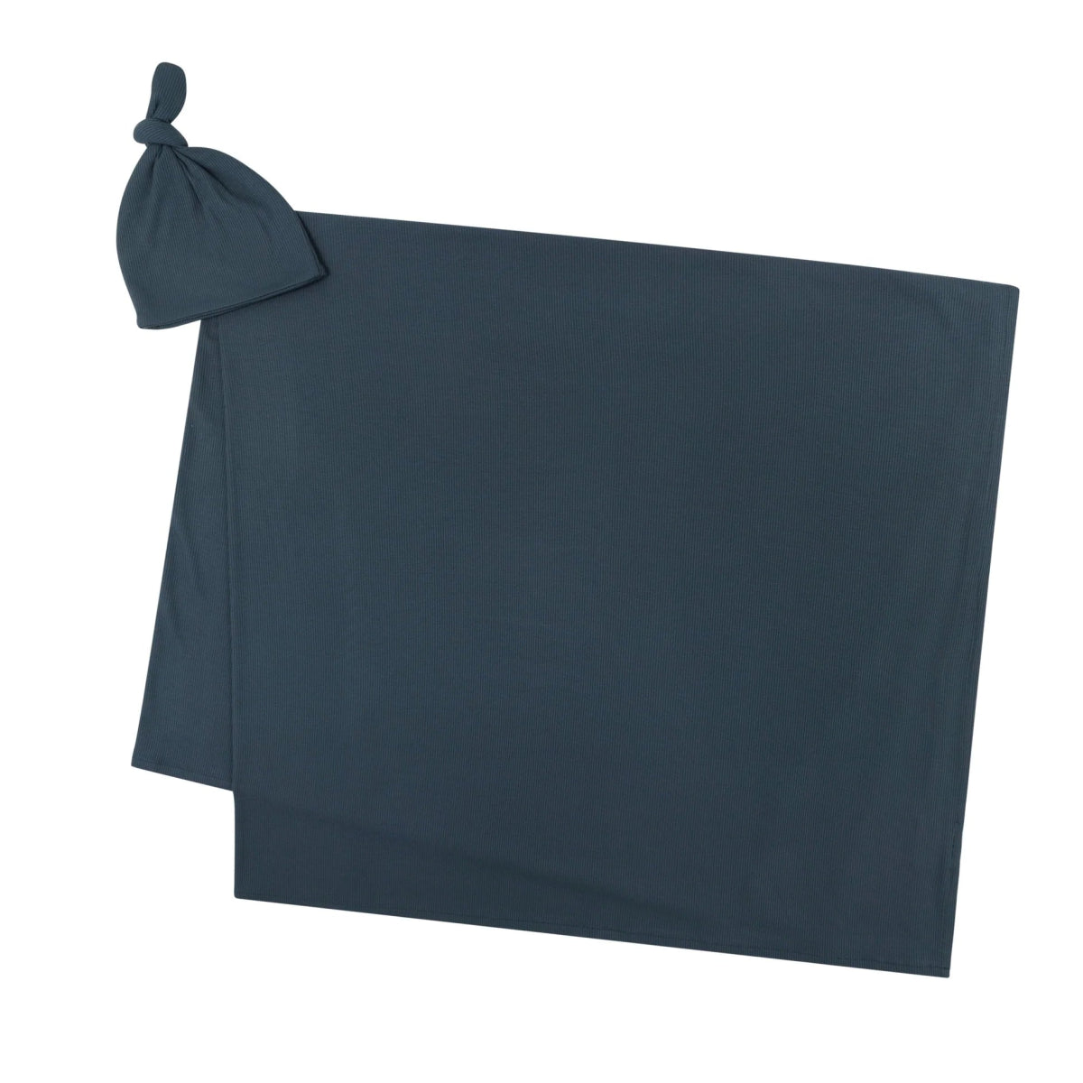 Dark Steel Blue Small Ribbed Swaddle Set - Brave Little Ones Blanket sold by Rosebud & Jo