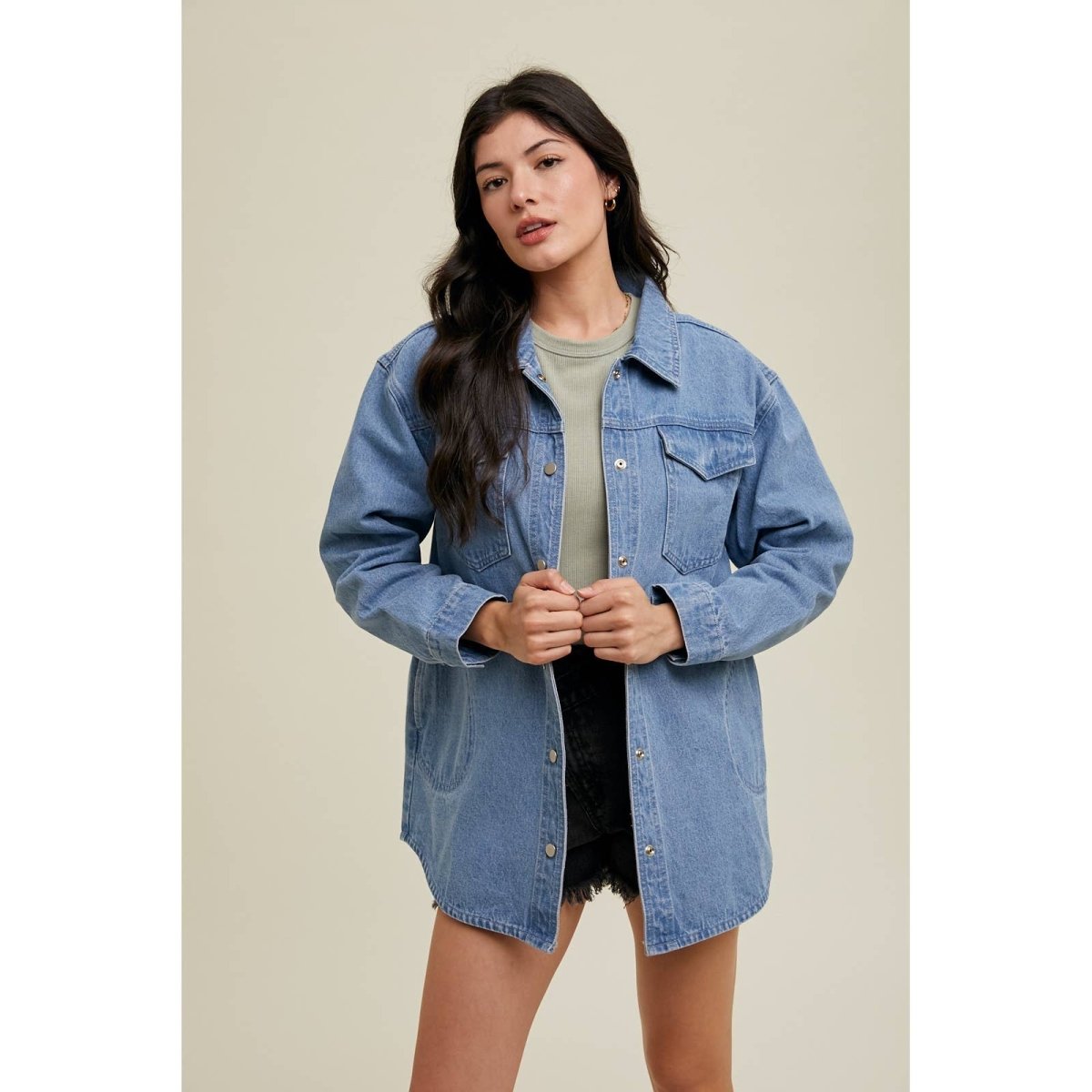Denim Shacket - Wishlist Apparel Women's Clothing sold by Rosebud & Jo