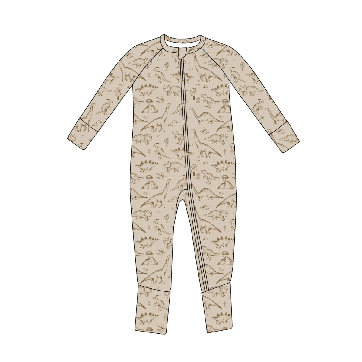 Dino Bamboo Convertible Baby Footie - Emi Lei Baby & Toddler Clothing sold by Rosebud & Jo