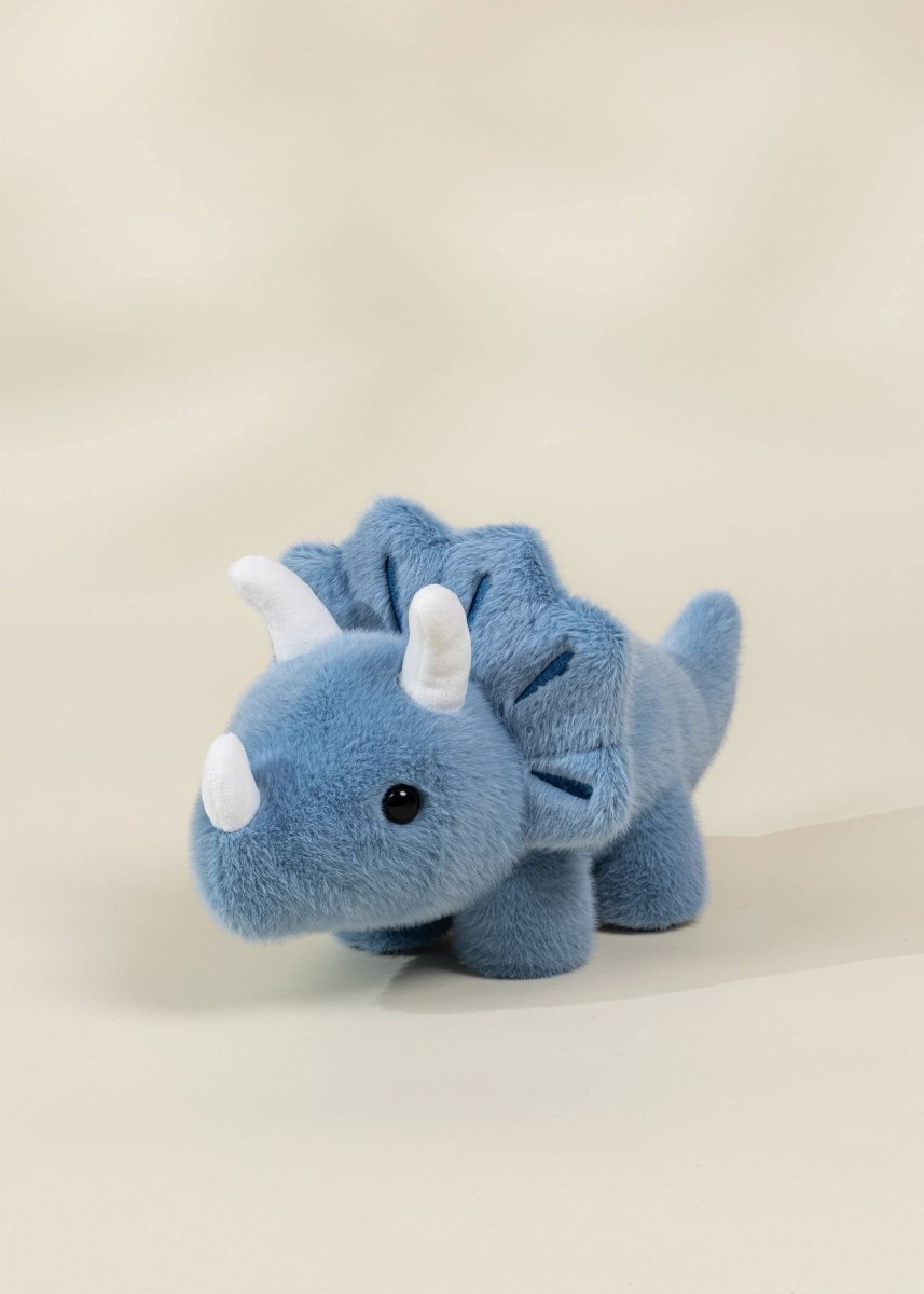 Dino Plush Toy - Blue Triceratop - Coco Village Stuffed Animals sold by Rosebud & Jo