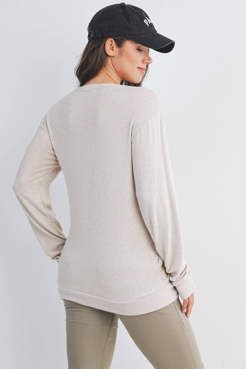 Double Layer Maternity Nursing Pullover Top - Hello Miz Maternity Clothes sold by Rosebud & Jo