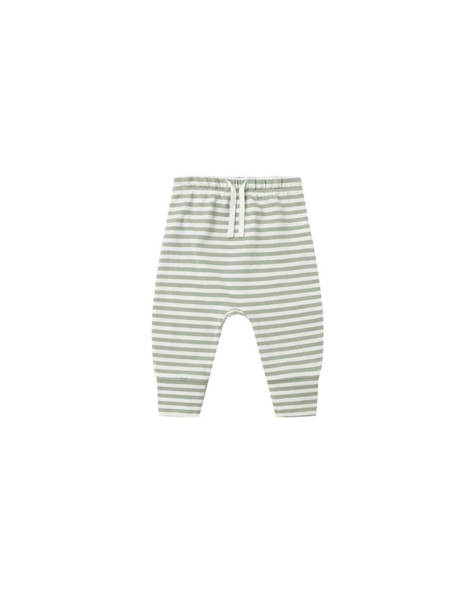 Drawstring Pant in Fern Stripe - Quincy Mae Baby & Toddler Clothing sold by Rosebud & Jo