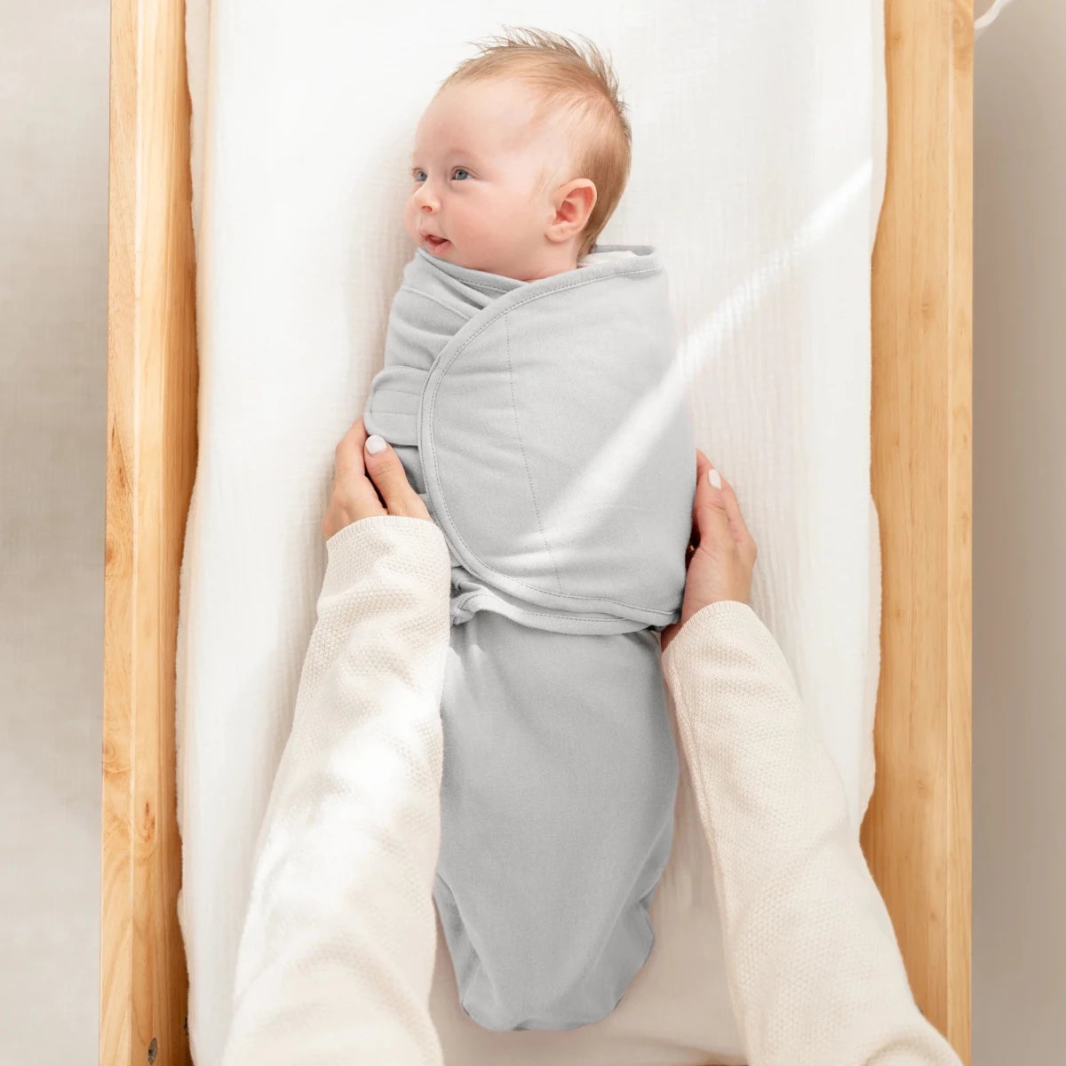 Easy Swaddle Blankets in Grey, Pack of 3 - Comfy Cubs Swaddles sold by Rosebud & Jo