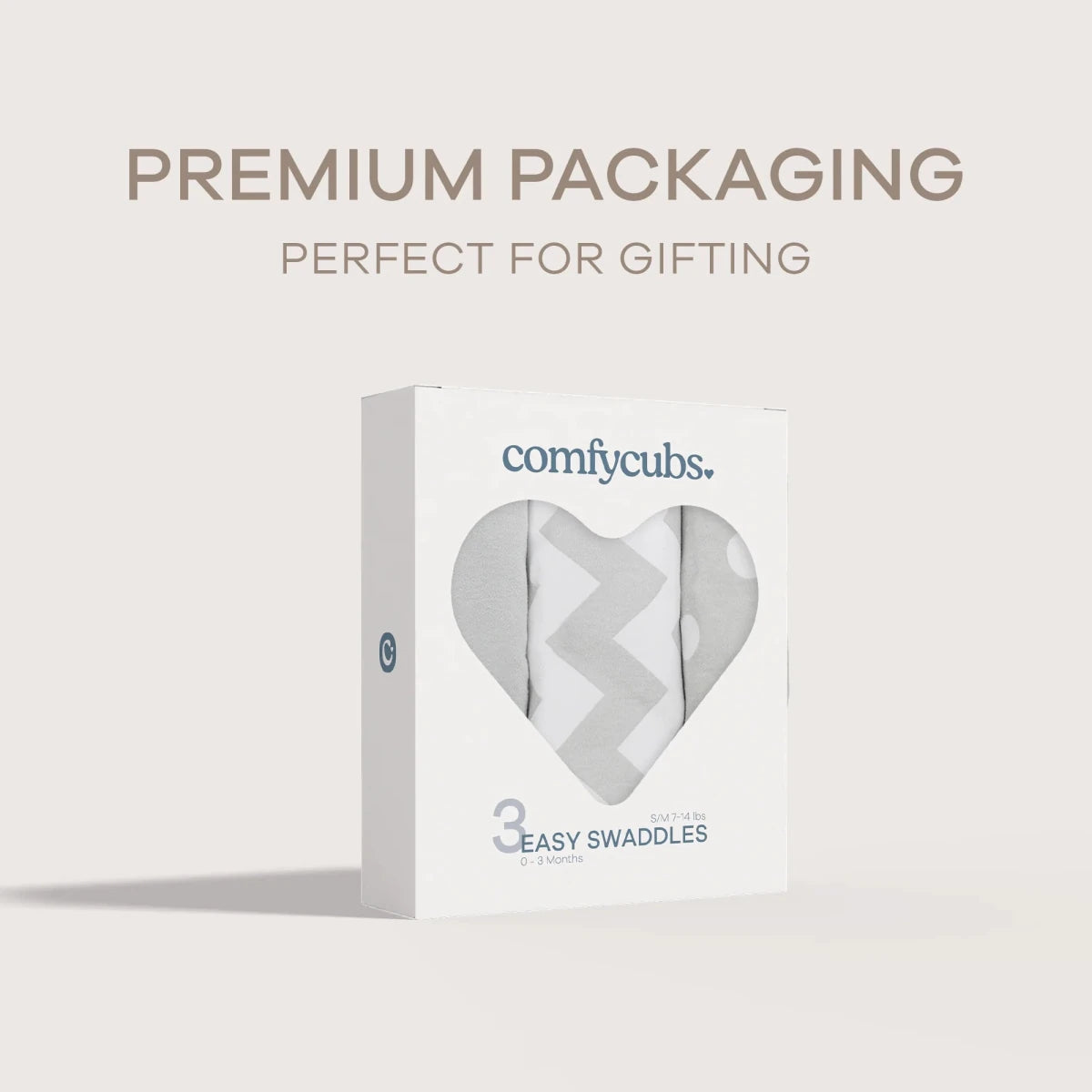 Easy Swaddle Blankets in Grey, Pack of 3 - Comfy Cubs Swaddles sold by Rosebud & Jo