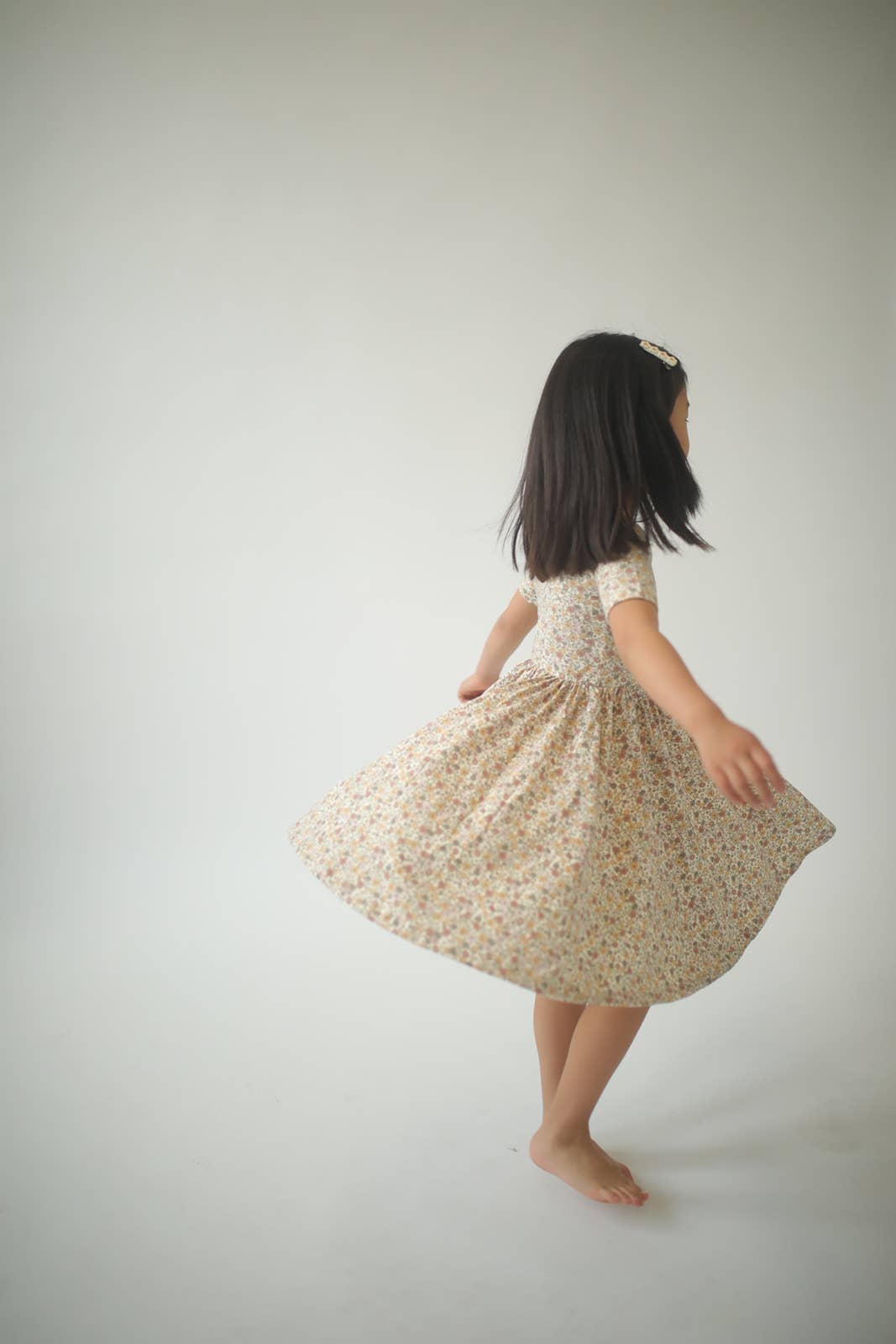 Short Sleeve Twirl Dress in Organic Cotton