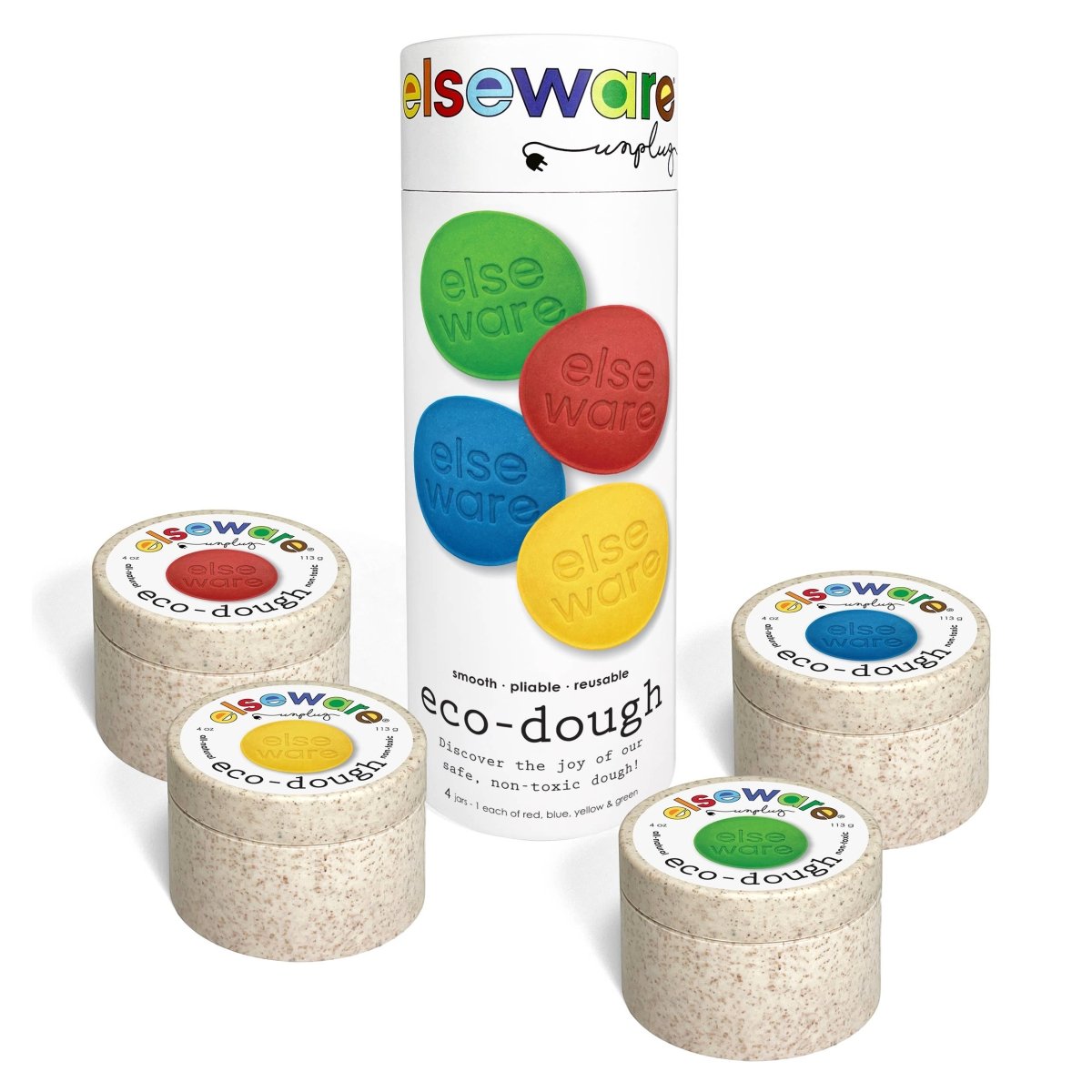 Eco-Dough 4-Pack - Natural Sensory Dough - elseware unplug Arts & Crafts sold by Rosebud & Jo