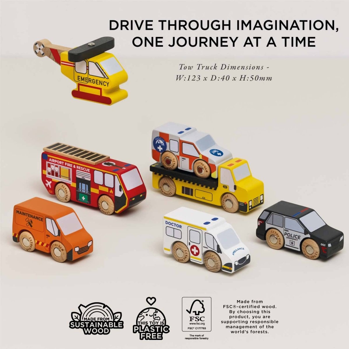 Emergency Helicopter & Rescue Cars - Le Toy Van, Inc. Toys sold by Rosebud & Jo