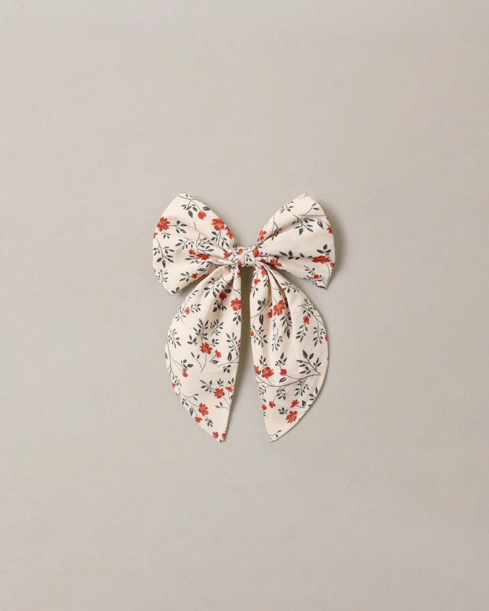 Everly Bow in Holly Vines - Noralee Hair Accessories sold by Rosebud & Jo