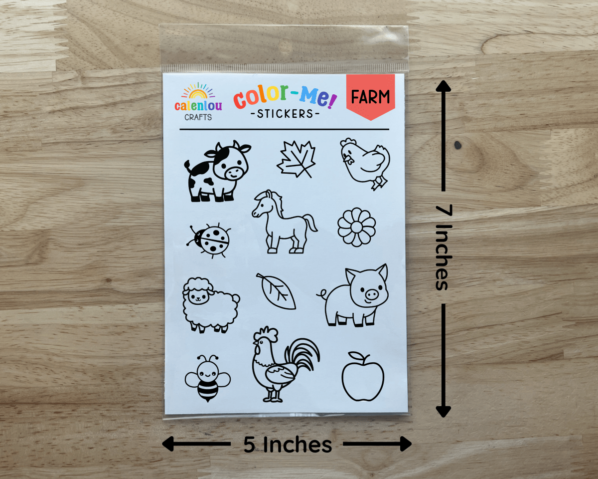 Farm Animal Color Your Own Stickers - Calenlou Crafts Stickers sold by Rosebud & Jo