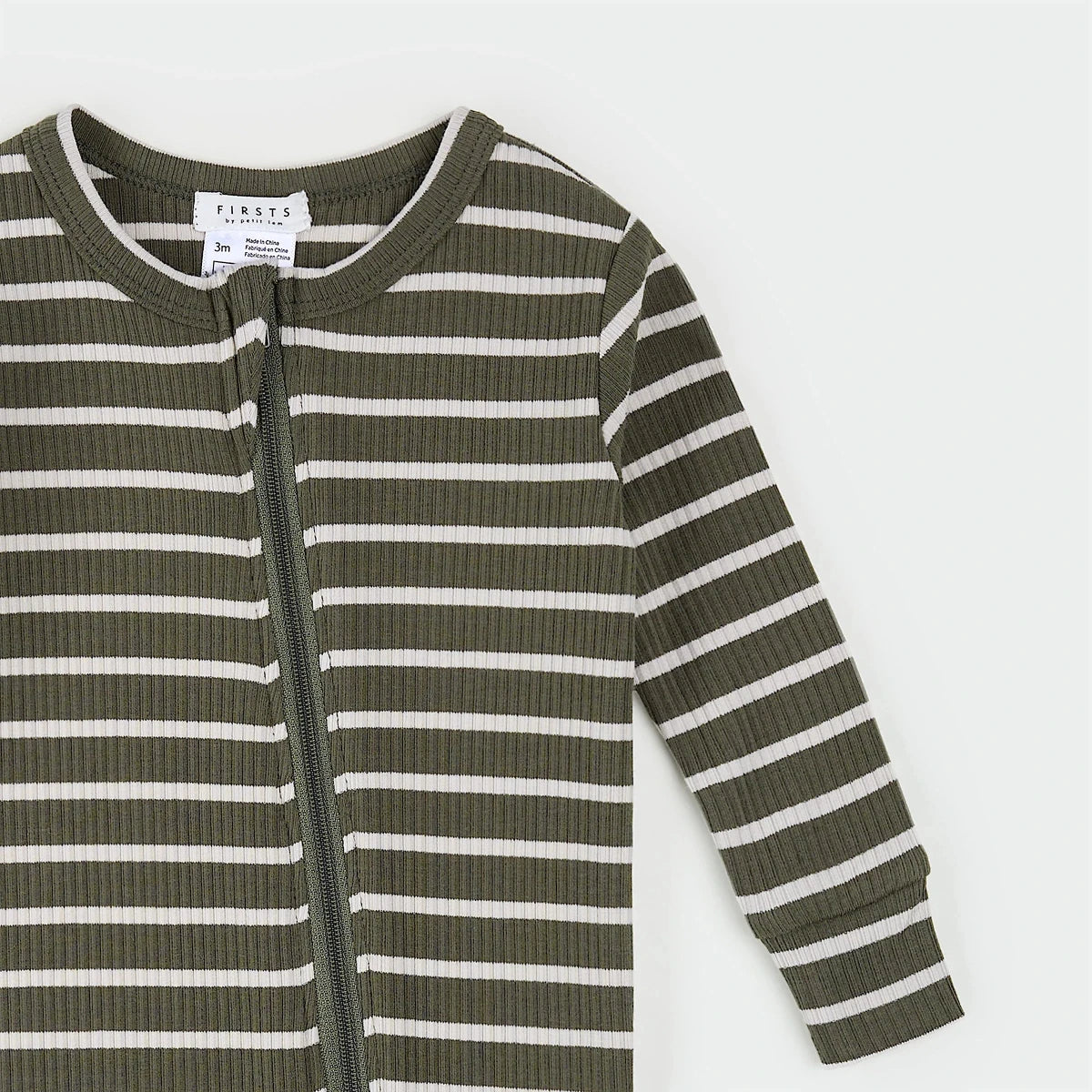 Farm Green Striped Modal Rib Sleeper - Petite Lem Pajamas sold by Rosebud & Jo