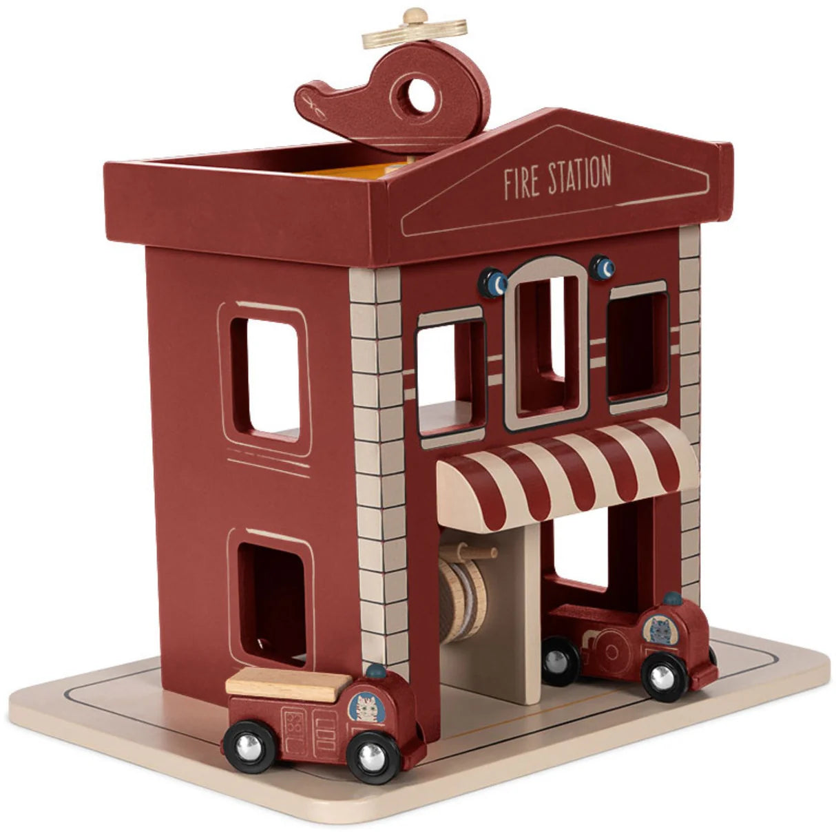 Wooden Fire Station Playset