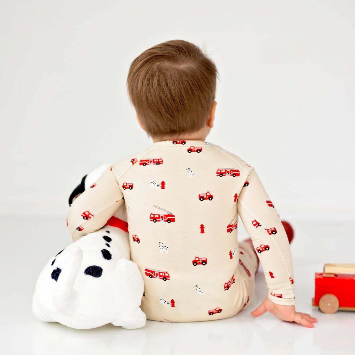 Firetruck Zip Romper - Brave Little Ones Baby & Toddler Clothing sold by Rosebud & Jo