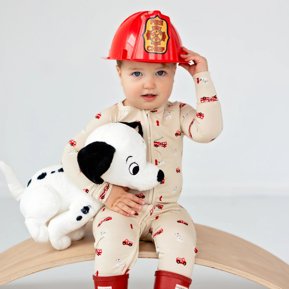 Firetruck Zip Romper - Brave Little Ones Baby & Toddler Clothing sold by Rosebud & Jo