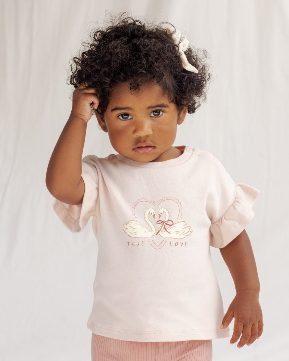 Flutter Tee || Swan - Quincy Mae Baby & Toddler Clothing sold by Rosebud & Jo