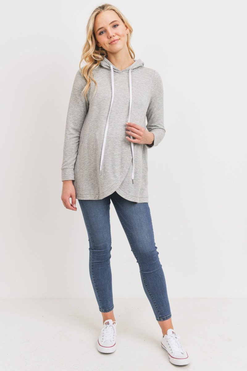 French Terry Crossover Maternity Nursing Hoodie - Hello Miz Maternity Clothes sold by Rosebud & Jo