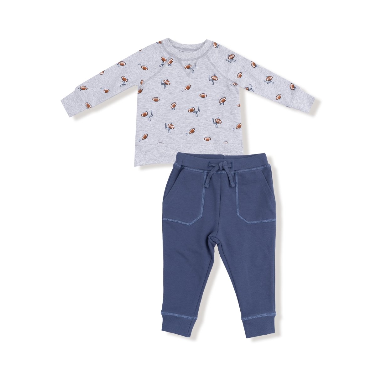 French Terry Football Field Goal Sweatshirt and Jogger Set - Angel Dear sold by Rosebud & Jo