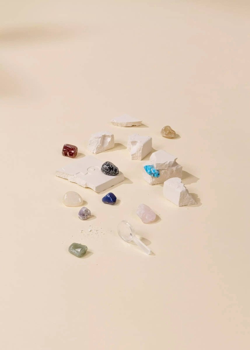 Gemstones & Fossil Geoligical Excavation Set - Coco Village Art sold by Rosebud & Jo