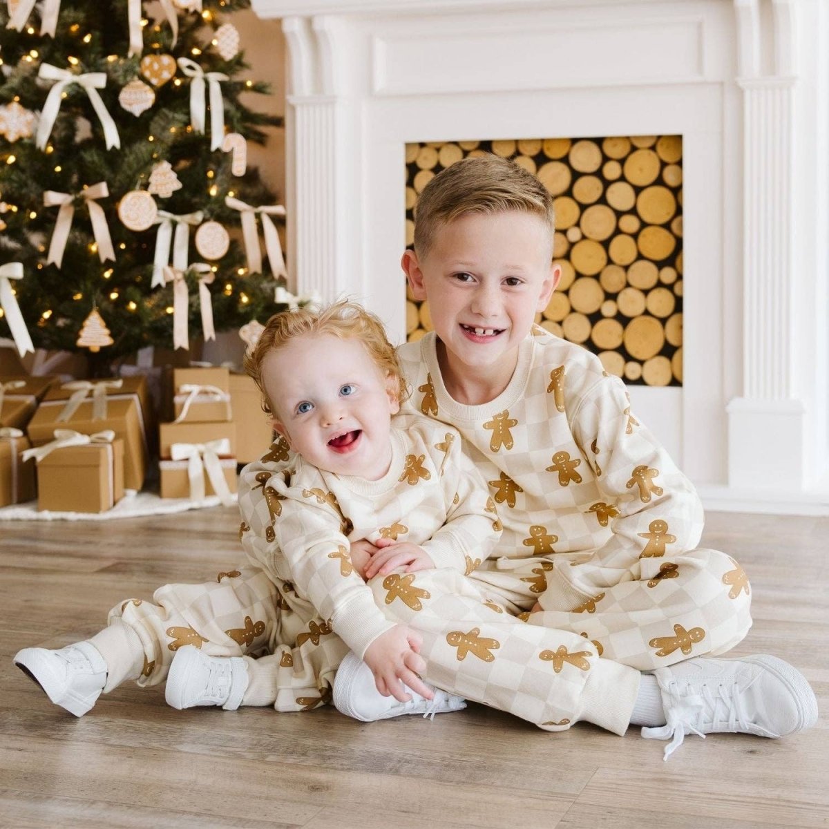 Gingerbread Christmas Checkered Jogger - Sweet Wink Bottoms sold by Rosebud & Jo