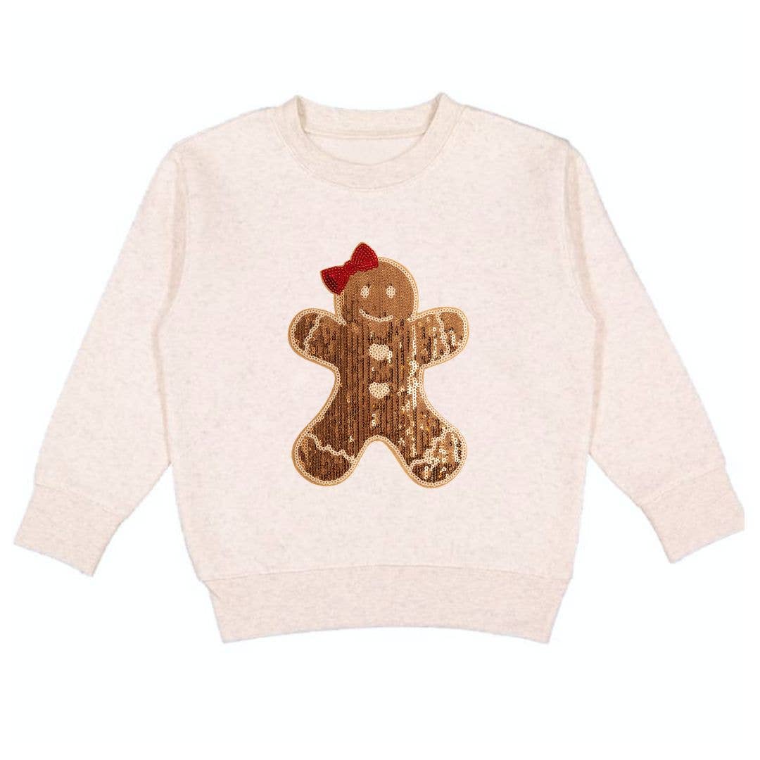 Gingerbread Sequin Christmas Sweatshirt - Sweet Wink Baby & Toddler Clothing sold by Rosebud & Jo