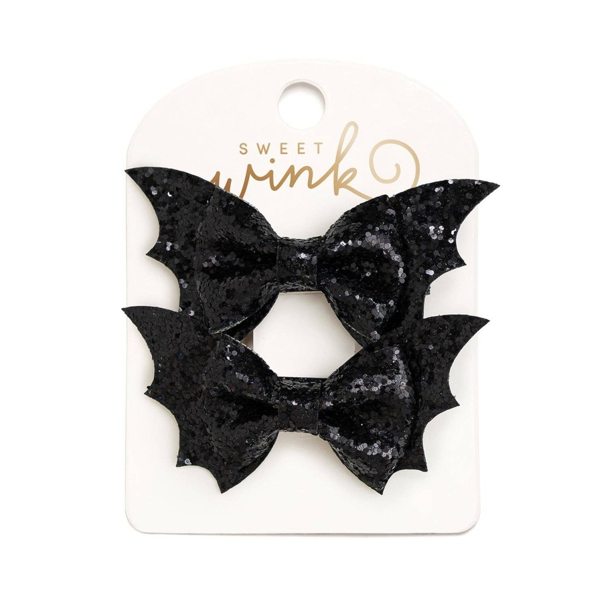 Glitter Bat Halloween Bow Clip Set - Sweet Wink Hair Accessories sold by Rosebud & Jo