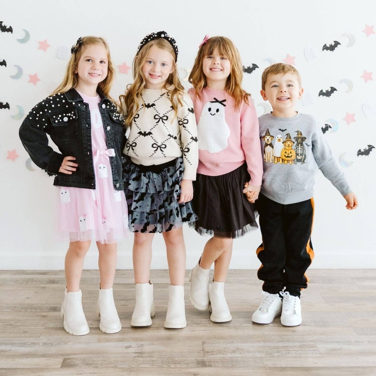Glitter Bat Halloween Bow Clip Set - Sweet Wink Hair Accessories sold by Rosebud & Jo