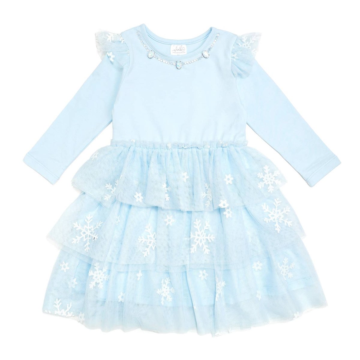 Glitter Snowflake Long Sleeve Tutu Dress - Sweet Wink Dresses sold by Rosebud & Jo