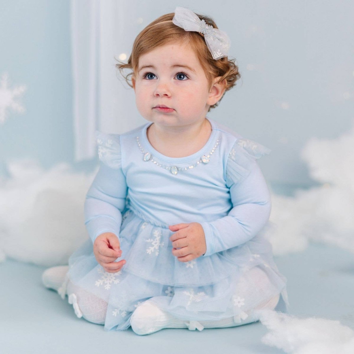 Glitter Snowflake Long Sleeve Tutu Dress - Sweet Wink Dresses sold by Rosebud & Jo