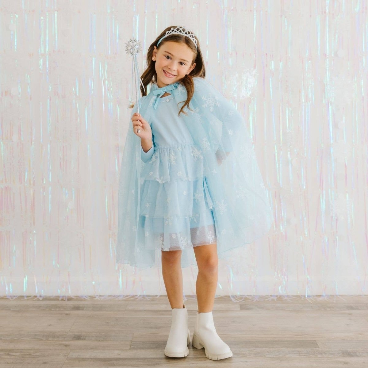 Glitter Snowflake Long Sleeve Tutu Dress - Sweet Wink Dresses sold by Rosebud & Jo